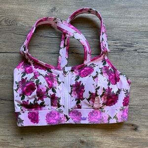 SHEFIT Pink and Purple Floral Sports Bra